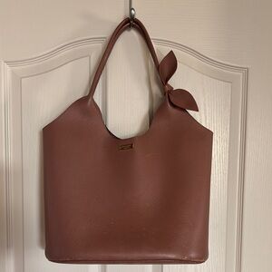 Kate Spade Brown Leather Tote Bag with Bow Detail